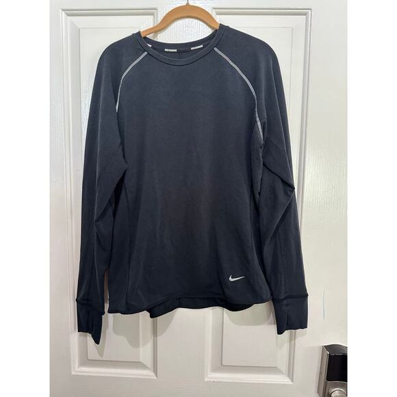 Nike Womens Gray Dri-Fit Sprint Long Sleeves Crew Neck Running Shirt Size Large - Picture 2 of 7
